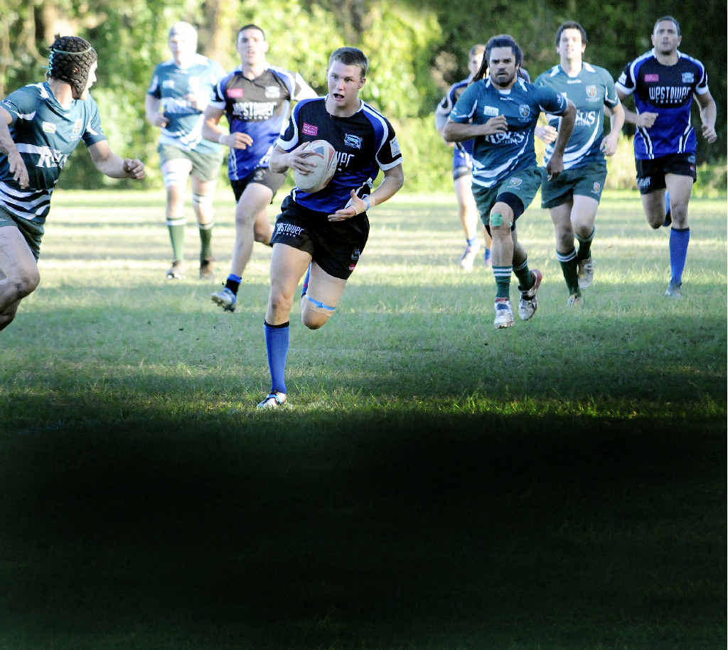 ON THE RUN: Ballina player Sam Giltrap makes a dash in a recent Ballina v Lismore rugby union game. ON THE RUN: Ballina player Sam Giltrap makes a dash in a recent Ballina v Lismore rugby union game.
